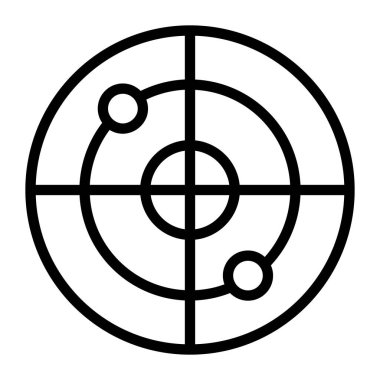 Parçacık simgesinin düz tasarımı, düzenlenebilir vektör 