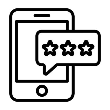 Akıllı telefon, mobil geribildirim simgesi olan içerideki yıldız ileti baloncuğu