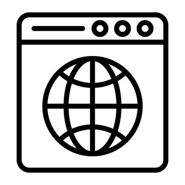 Web tarayıcı simgesinin modaya uygun tasarımı, düz biçim vektörü 