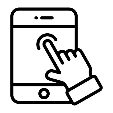 Parmak gösterme konsepti, dokunmatik ekranın düz biçimi  