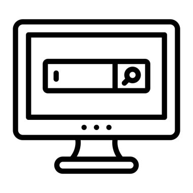 Düz tasarımda arama çubuğunun temel RGBICON 'u 