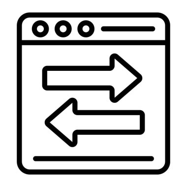 Web sayfasında ok, veri aktarım simgesi