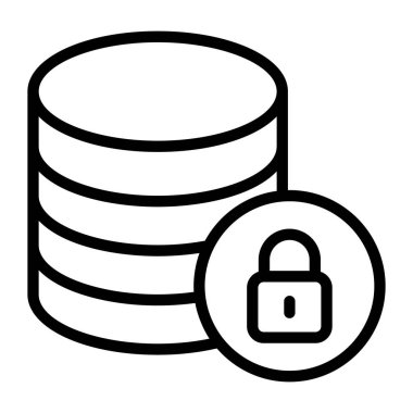 Güvenli veritabanı simgesinin düz tasarımı