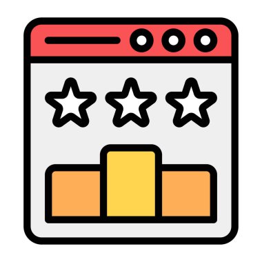 Web derecelendirmesinin bir simge tasarımı, düz biçim vektörü 