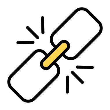 Bir zincir bağlantısı simgesi, bağlantının düz biçimi 