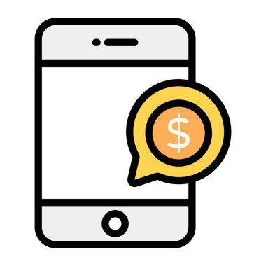 Akıllı telefonlu dolar, mobil bankacılık simgesi