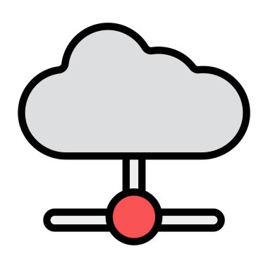 Ağ bulut simgesinin düzenlenebilir tasarımı