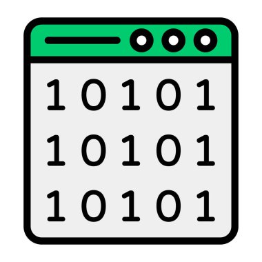 İkili kod arayüzü, düz vektör tasarımı 