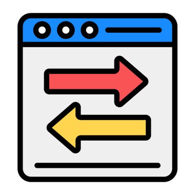 Web sayfasında ok, veri aktarım simgesi