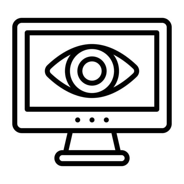 Eye Binnen Monitor Met Concept Van Web Monitoring Icoon — Stockvector