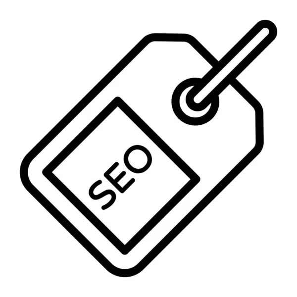 Trendig Platt Vektor Design Seo Tag Ikon — Stock vektor