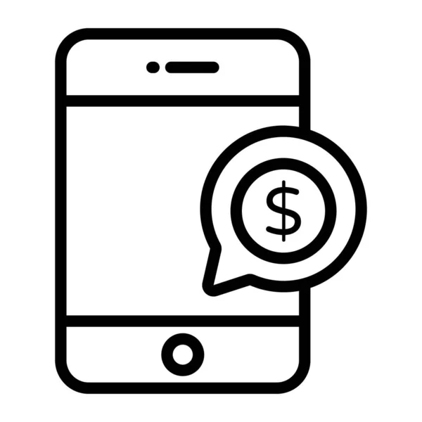 Dollar Smartphone Mobile Banking Icon — Stock Vector