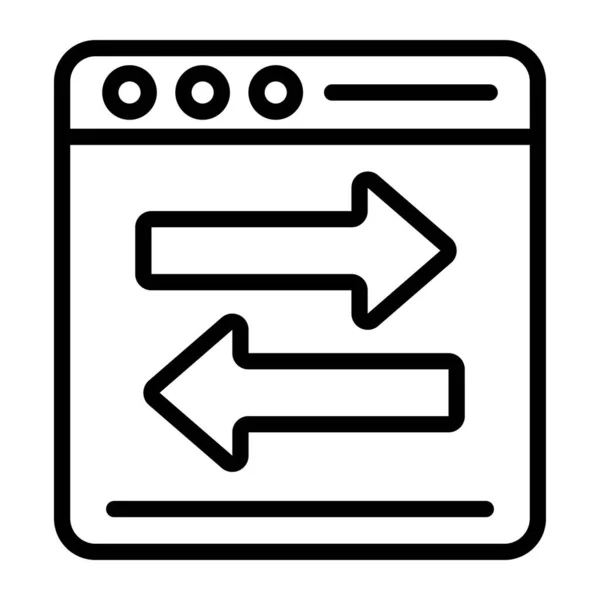 Flecha Página Web Icono Transferencia Datos — Vector de stock