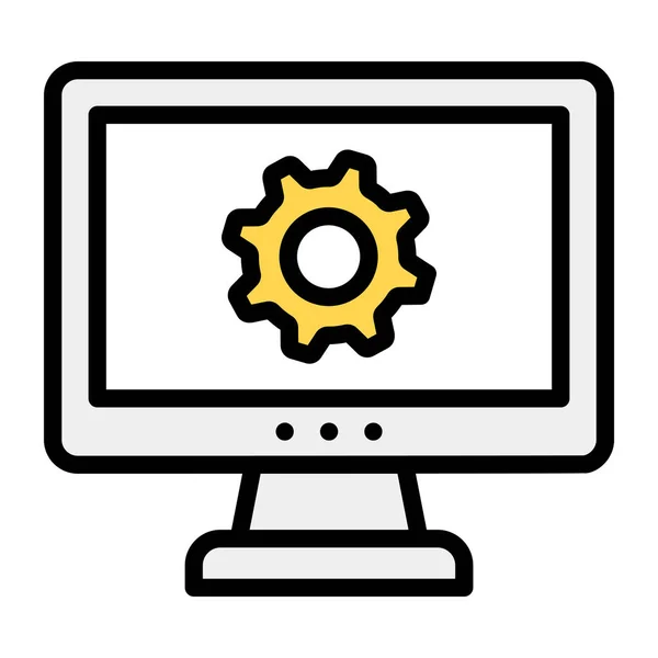 Desktop Gear Showing System Setting Icon — стоковый вектор