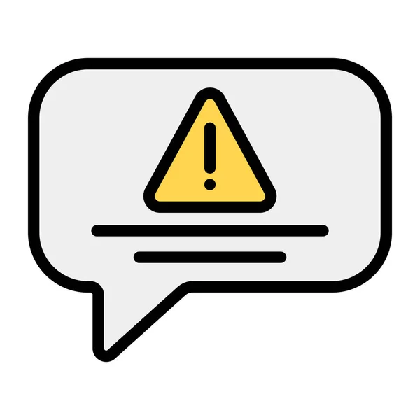 Signe Exclamation Avec Bulle Chat Icône Message Erreur — Image vectorielle