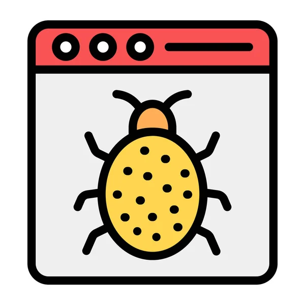 Bug Web Page Malicious Website Icon — Stock Vector