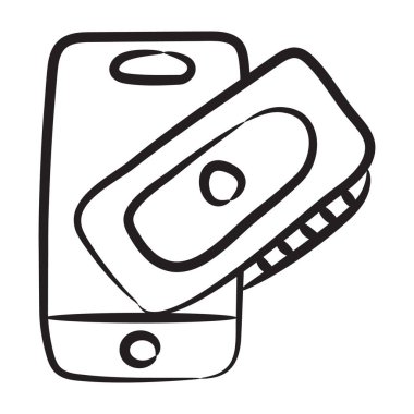 Mobil bankacılık ve ödeme kapısı konsept biçiminin simge tasarımı 