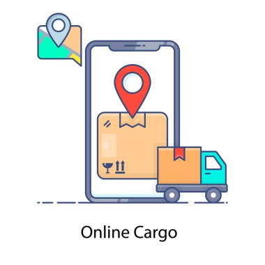 Düzenlenebilir düz bir kargo, nakliye konumu,