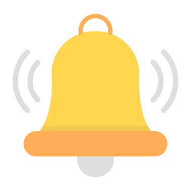 Modern düz stilde okul çanı simgesi 