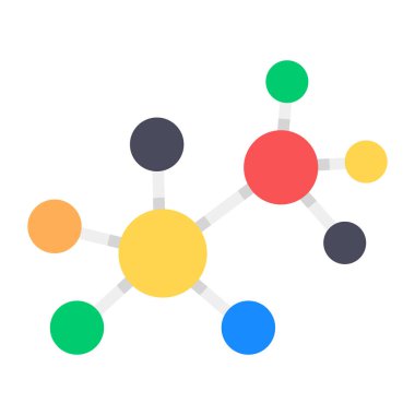 Moleküller birbirine bağlandı, düz simge 