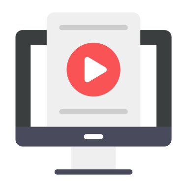 Modern düz biçiminde video dosya simgesi 