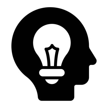 Yaratıcı aklın modaya uygun düz simgesi, 