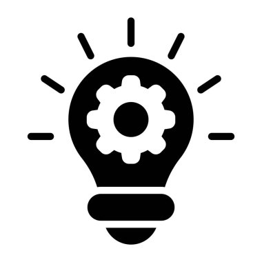 Ampulün içinde vites, fikir yönetiminin trend düz vektörü 