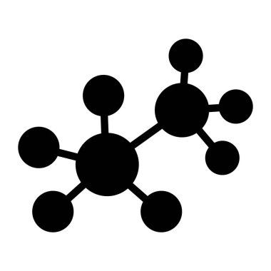 Moleküller birbirine bağlandı, düz simge 
