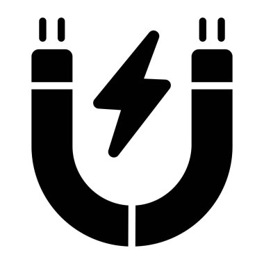 Magnet enerji simgesi, düzenlenebilir düz biçim 