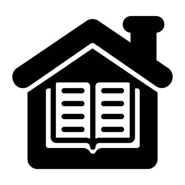 Modem düz biçimli halk kütüphanesi simgesi 