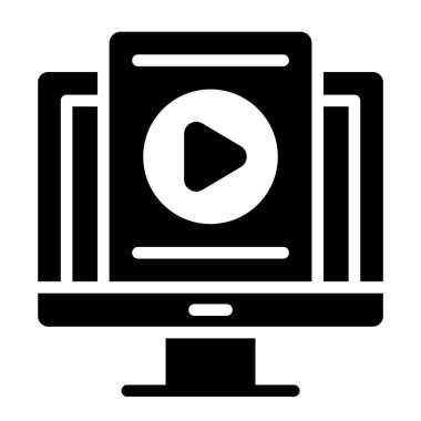 Modern düz biçiminde video dosya simgesi 