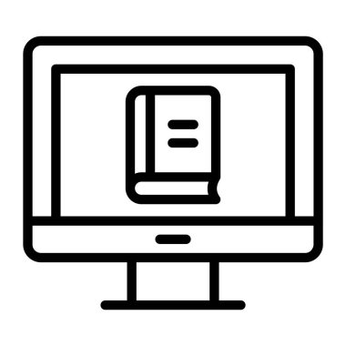 Çevrimiçi kitap simgesi modern düz stil, çevrimiçi çalışma