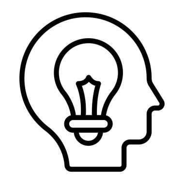 Yaratıcı aklın modaya uygun düz simgesi, 