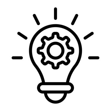 Ampulün içinde vites, fikir yönetiminin trend düz vektörü 