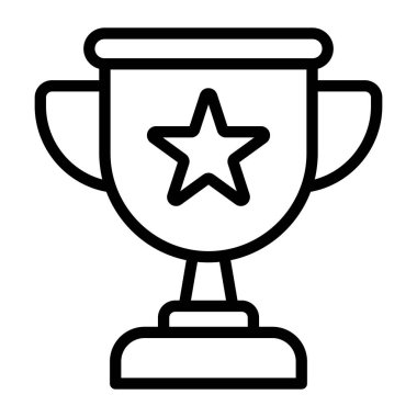 Başarı ödülü ikonu tasarımı, düzenlenebilir biçiminde kazanan kupa 