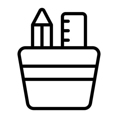 Kalem tutucu vektörü, düzenlenebilir biçimdeki kalem standının simgesi 