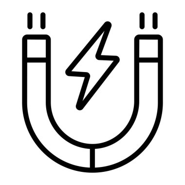 Magnet enerji simgesi, düzenlenebilir düz biçim 