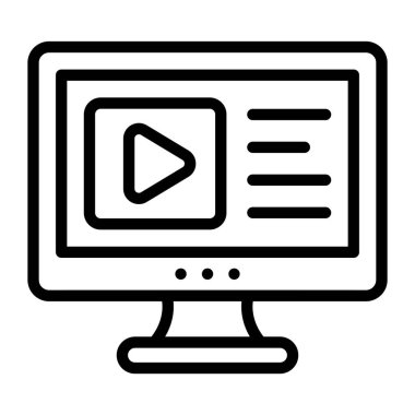 Video öğrenme, düz simge tasarımı 