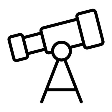 Düz dizayn edilmiş bir teleskop simgesi, astrofizik vektörü 