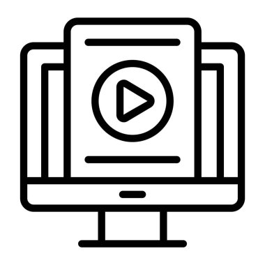 Modern düz biçiminde video dosya simgesi 