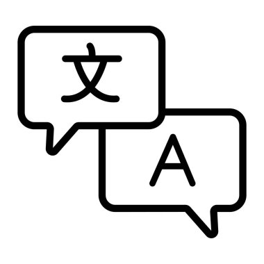 Dil çevirmeninin vektörü, düzenlenebilir simge tasarımı 