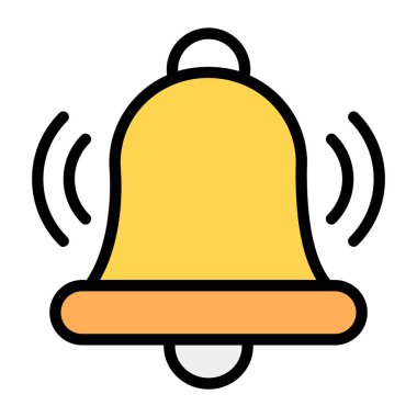 Modern düz stilde okul çanı simgesi 