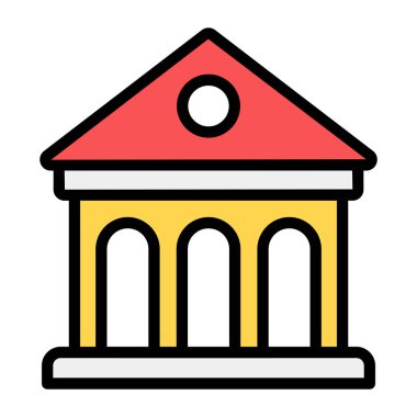 Düzenlenebilir düz biçimli kitaplık simgesi 