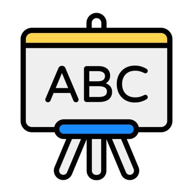 İngilizce ders simgesi biçimi, düzenlenebilir düz vektör 