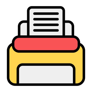 Düzenlenebilir düz biçimli makine vektörü yazdırılıyor 