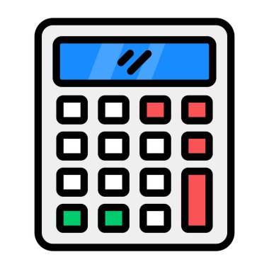 Düzenlenebilir düz biçimli hesap makinesinin vektörü 