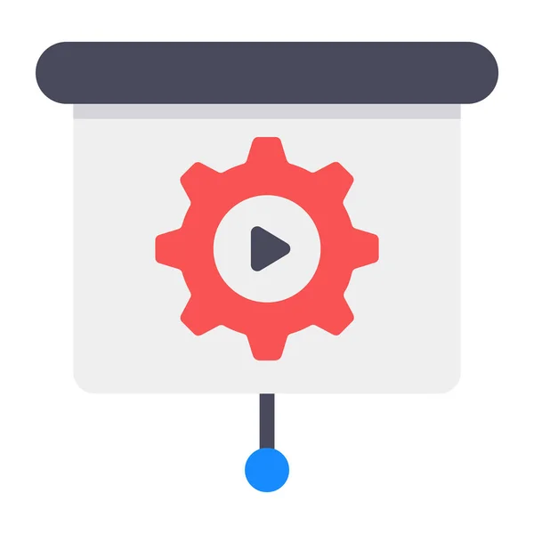 Vecteur Présentation Vidéo Engrenage Avec Vidéo — Image vectorielle