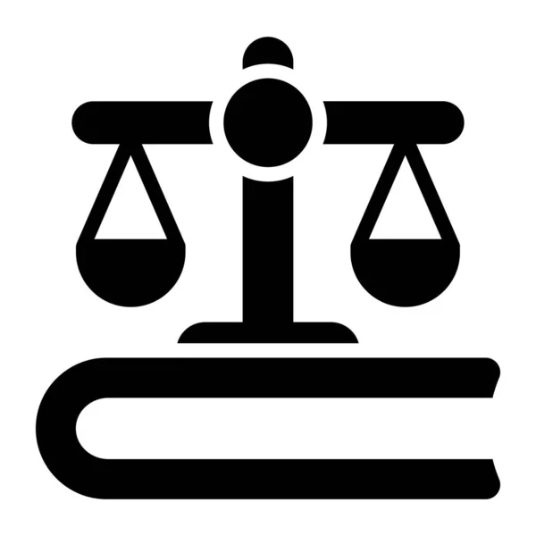 Szerkeszthető Lapos Ikon Törvény Könyv Egyensúly Skála Könyv — Stock Vector