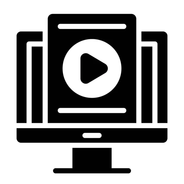 Icono Archivo Vídeo Estilo Plano Moderno — Vector de stock