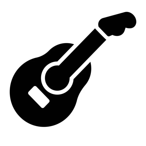 音乐吉他图标 现代平面电吉他矢量 — 图库矢量图片